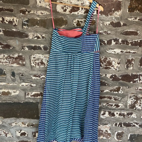 NWT Anthropologie Maeve Waverly One Shoulder Summer Gingham Dress Size 10 - Picture 2 of 6